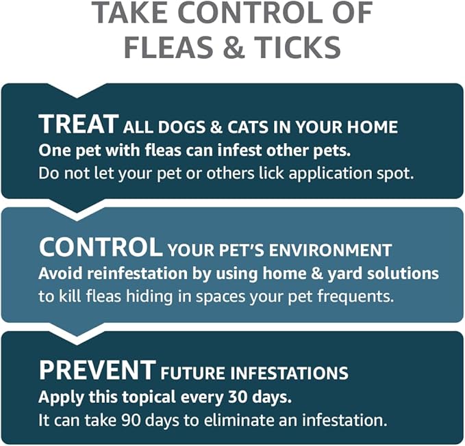 Amazon Basics Flea, Tick & Mosquito Topical Treatment for X-Large Dogs (over 55 pounds), 6 Count (Previously Solimo)