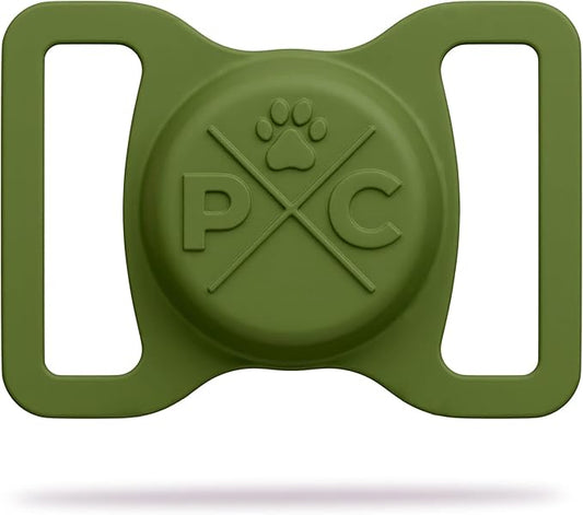 Pup Culture AirTag Dog Collar Holder, Extra-Durable, Lightweight, and Protective AirTag Case for Dog Collar - Track Your Pet Using an Apple AirTag - Dog Collar AirTag Holder- Green 1.5 Inch Collar