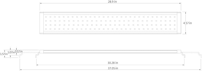 LED Aquarium Light, Full Spectrum Fish Tank Led Light with Aluminum Alloy Shell Extendable Brackets (30-36 in)