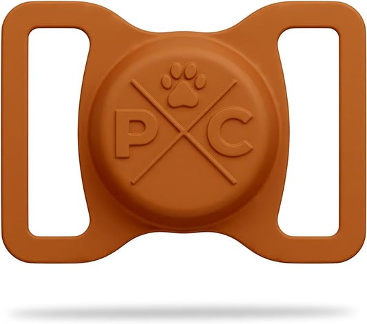 Pup Culture AirTag Dog Collar Holder, Extra-Durable, Lightweight, and Protective AirTag Case for Dog Collar - Track Your Pet Using an Apple AirTag - Dog Collar AirTag Holder- Orange 1.5 Inch Collar