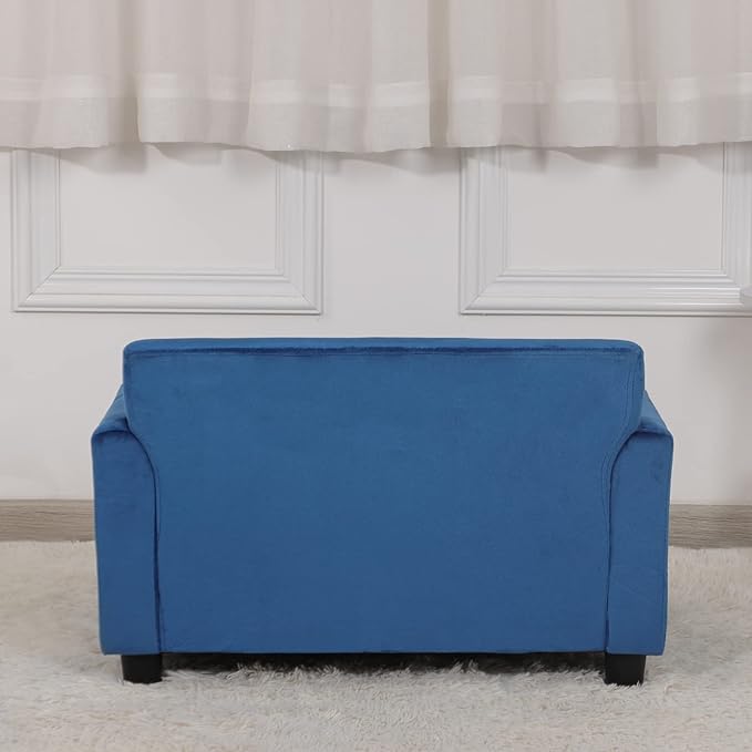 Dog Sofas and Chairs for Small Pet, Pet Sofa Bed with Wooden Frame and Velvet Fabric, Upholstered Dog Bed,Cat Sofa Chair for 45 Pounds Small Animal Using,Blue