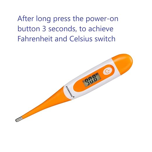 Digital Pet Thermometer for Accurate Fever Detection, Suitable for Cats/Dogs/Horse/Veterinarian, Waterproof Pet Thermometer, Fast and Accurate Measurements in 20 Seconds (Orange)