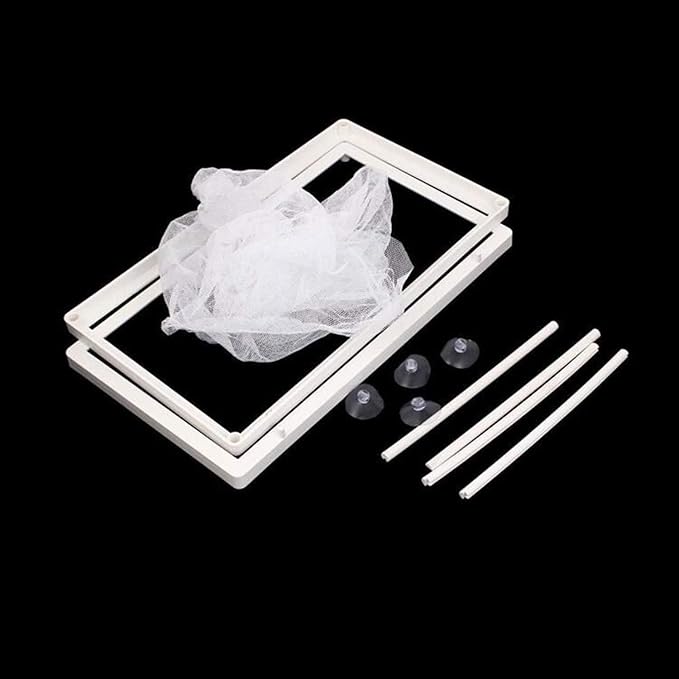 Fish Hatchery Breeder Box Aquarium Separation Net Nylon Incubator Mesh Fish Breeding Tanks Isolation Box White Rectangle