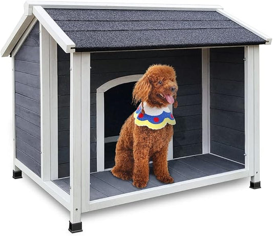 Outdoor Wooden Dog House, Waterproof Dog Cage, Windproof and Warm Dog Kennel, Dog Crates for Medium Dogs Pets Animals Easy to Assemble