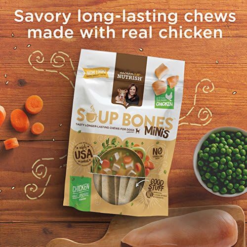 Rachael Ray Nutrish Soup Bones Minis Dog Treats, Real Chicken & Veggies Flavor, 6 Bones, 4.2 Ounces