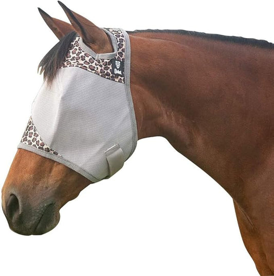 CASHEL Company Patterned Crusader Fly Mask, Color: Leopard, Size: Warmblood (CFMWBS-20LP)