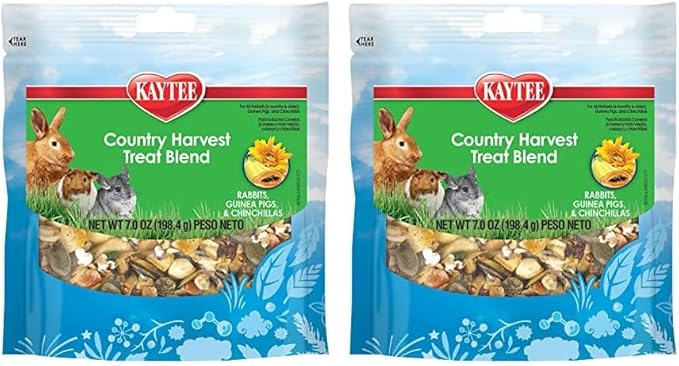 Kaytee Country Harvest Treat Blend for Pet Rabbits, Guinea Pigs and Chinchillas, 7 oz (Pack of 2)