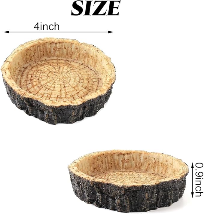 2PCS Reptile Water Dish Food Bowl Set Reptile Feeder Food and Water Dish with Feeding Tweezers Tong for Leopard Gecko Lizard Frog Snake Chameleon Tortoise (Style 2)