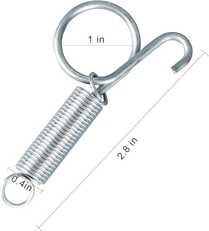 Dong Huang 4pcs 75mm Metal Finger Spring Latch Hook, One-Handed Cage Door Spring Hooks, Large Cages Lock for Fixing Pet Cage Door,Bunnies, Rodents, Hamsters, Squirrels, Birds Cages Hook