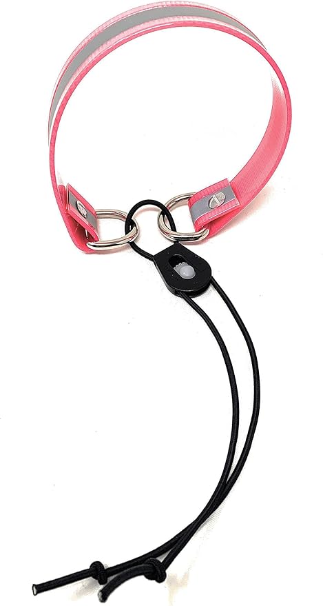 Sparky Pet Co - Surefit ECollar Replacement Strap - Bungee Dog Collar - Waterproof - Adjustable - Secure Nexus Wheel Lock -for Electronic Training & Invisible Fence Systems -1"(Reflective Pink)