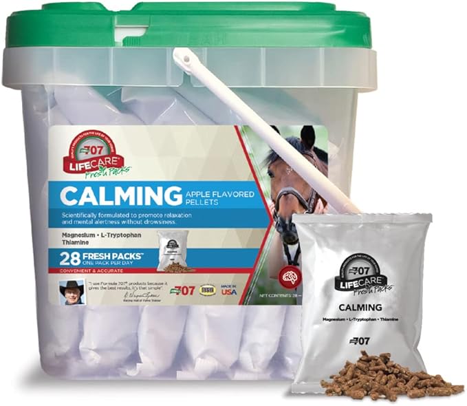 Formula 707 Calming Equine Supplement, Daily Fresh Packs – Anxiety Relief and Enhanced Focus for Horses – L-Tryptophan, Thiamine & Magnesium