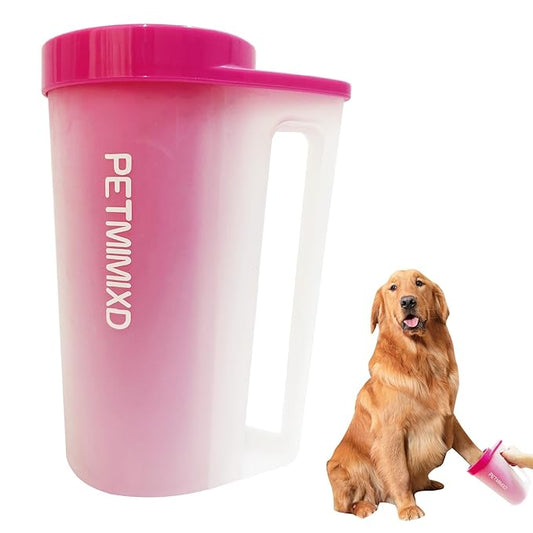 Dog Paw Cleaner for Dogs,Dog Paw Washer with Handle,Portable Pet Paw Cleaner,Large,9 in, Pink