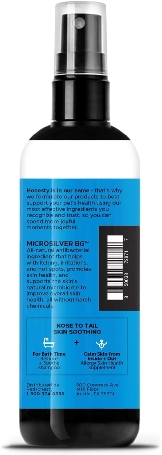 Pet Honesty Restore + Soothe Hot Spots Spray for Dogs & Cats, Gentle on Sensitive Skin, Soothes Itching, Irritation (Lavender) - 4oz