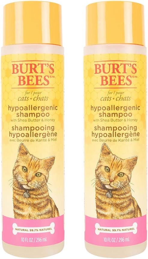 Burt's Bees for Pets Cat Hypoallergenic Cat Shampoo with Shea Butter & Honey - Best Shampoo for Cats with Dry or Sensitive Skin - Cruelty Free, 10 Fl Oz - 2 Pack