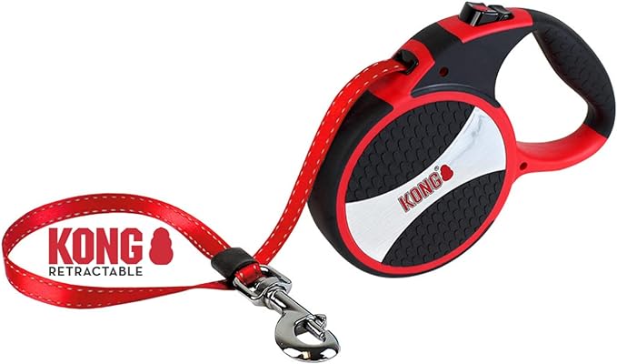 Alcott Kong Explore Retractable Dog Leash, Large, Red, 24' Long,KNG EXP LG RD