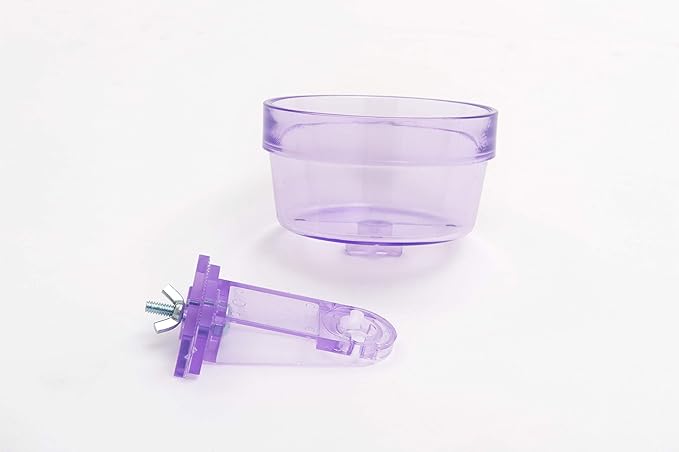 Lixit Quick Lock Removable Cage bowls for Rabbits, Birds, Dogs, Cats, Gunea pigs and Other Small Animals. (Purple, 20oz)