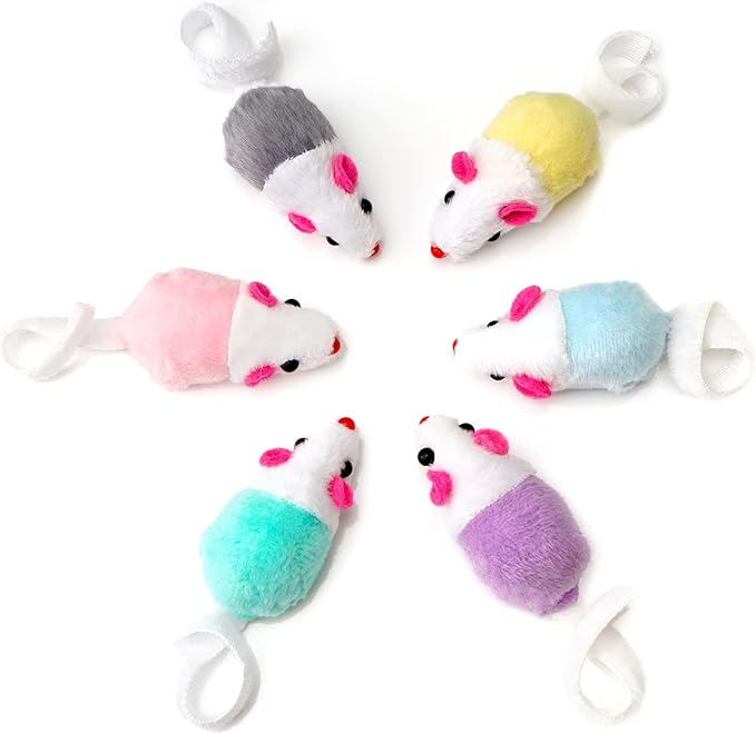 CHIWAVA 36 Pack 1.8 Inch Small Interactive Cat Toys Mice with Catnip Rattle Sound Mouse for Indoor Cats Kitten Play