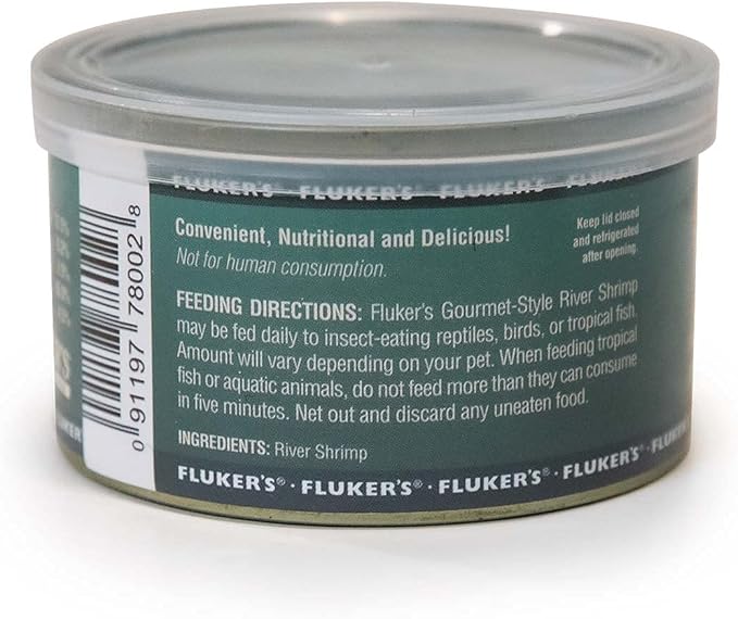 Fluker's Gourmet Canned Food for Reptiles, Fish, Birds and Small Animals, River Shrimp 1.2 oz