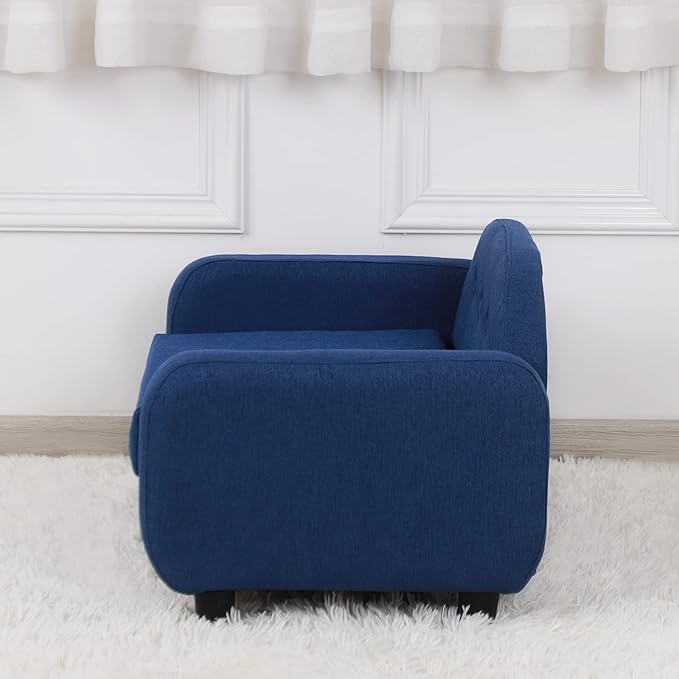 Dog Sofas and Chairs for Small Pet/Cat Sofa Bed with Wooden Frame/Bed for dogs with Linen Fabric/Cat Sofa Chair with Cushion/Dog Couch for Small Dog Rest Using (Blue)