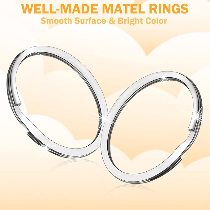 6 Sets Dog Tag Clip Key Ring Clips with 18Pcs Replaceable Dog ID Tag Rings for Collar Split Key Rings for Keychains Jewelry Making Crafts in 3 Sizes, Dog Tag Clip Ring Made of Stainless Steel