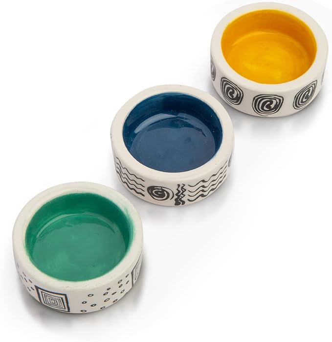3 Pcs Micro Colorful Bowl, Trantuala Watering Cups, Tiny Bowl for Hermit Crab, Crested Gecko Food Bowl