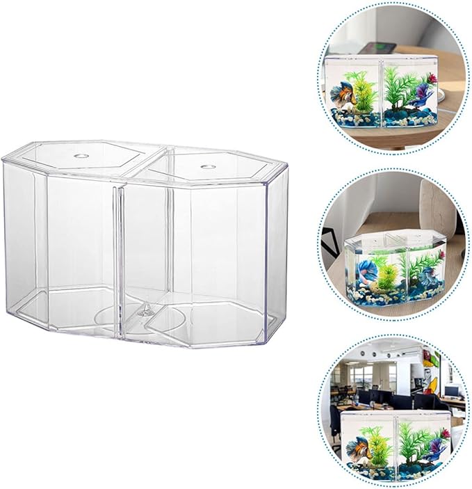 2pcs Box Octagonal Fish Tank Aquarium Accessory Fishtanks Aquarium Fish Tank Supply Octopus Tank Fish Breeding Tanks Clear Breeding Tank Aquarium Divider Tank Goldfish Tank