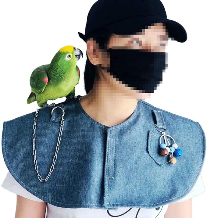 Bonaweite Pet Bird Shoulder Poop Protector, Anti-Bite Shoulder Pad Diaper Shawl for Parrot, Protective Anti-Scratch Arm Guard for Macaw African Budgies Parakeet Agapornis Fischeri Cockatiel Lovebird