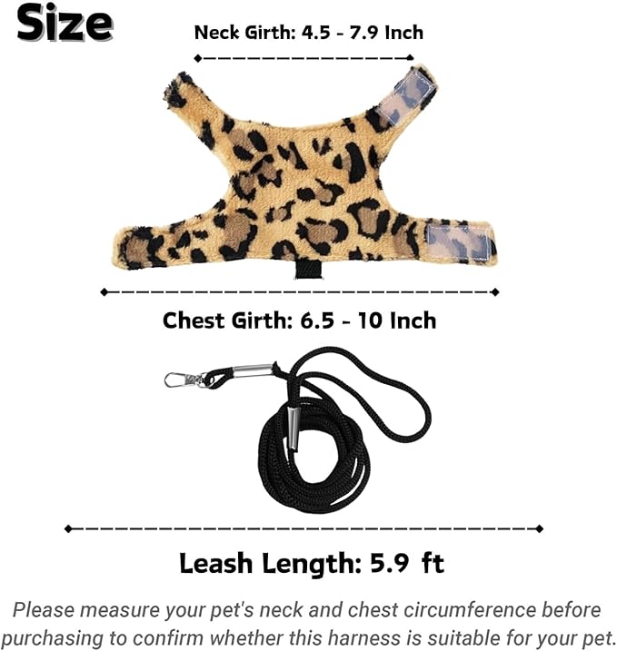 Bearded Dragon Harness and Leash Set - Adjustable Lizard Traction Rope Escape Proof Outdoor Walking Training Leash Reptile Halloween Costume Accessories for Bearded Dragon Lizard Small Pets (Brown)