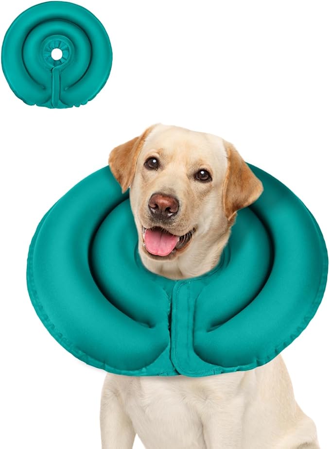 MIDOG Dog Cone Collar for Large Medium Dogs, Soft Inflatable Dog Cone Alternative After Surgery,Adjustable Protective Recovery Cone for Dogs and Cats-Alternative E Collar Does Not Block Vision-Blue,XL