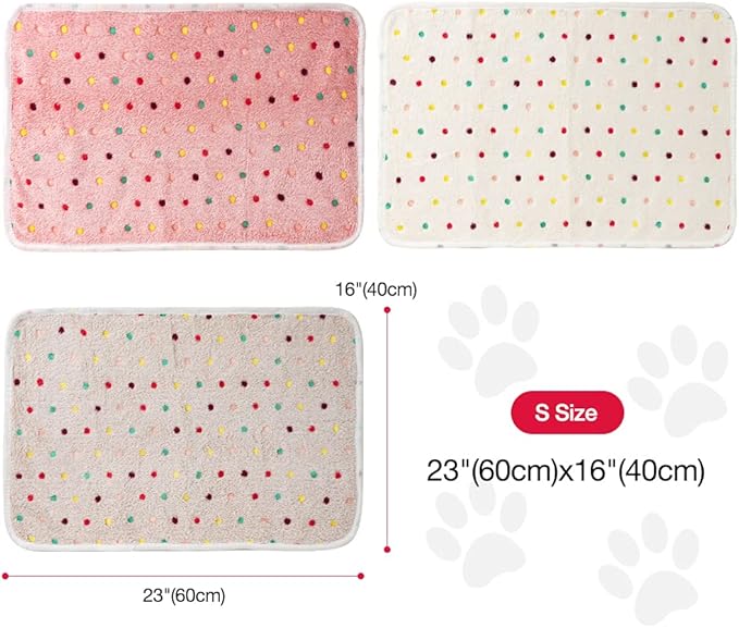 Dono 1 Pack 3 Dog Blankets, Soft Fluffy Fleece Pet Blanket Warm Sleep Mat Paw Print Design Puppy Kitten Throw Blanket Doggy Mat, Blanket for Dogs