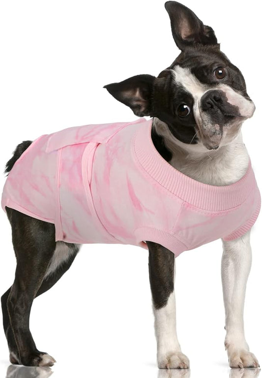 FUAMEY Recovery Suit for Dogs After Surgery,Soft Breathable Dog Bodysuit E-Collar & Cone Alternative Surgical Suit,Male Female Dog Neuter Spay Suits Anti Licking Wounds Onesie Pink Tie Dye M