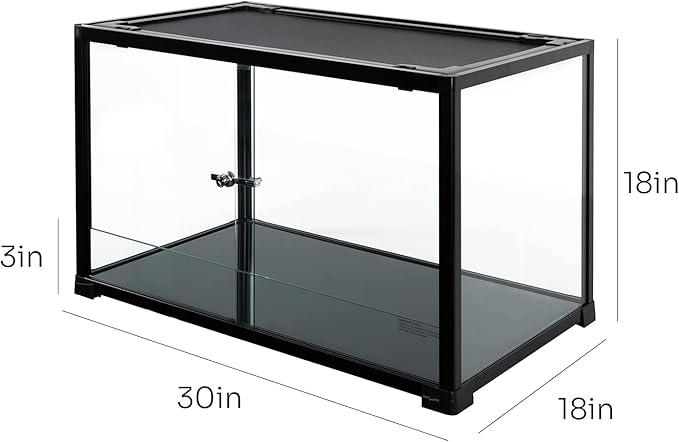 REPTIZOO 84 Gallon Large Reptile Terrarium Extra-Long 60" x 18" x 18" Spliceable Glass Reptile Tank, Double Top Cover Reptile Enclosure Habitats