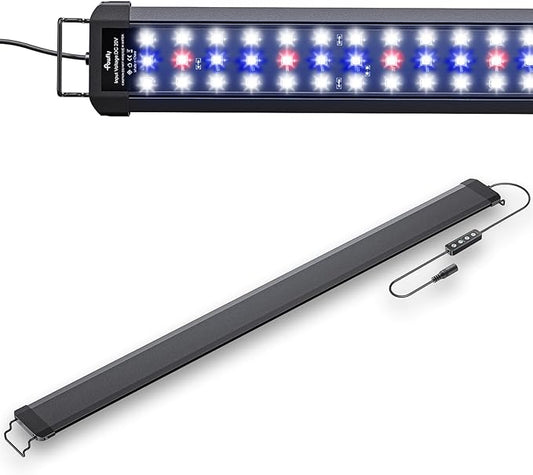 Pawfly 26W Aquarium LED Light for 36 to 48 Inch Fish Tanks Extendable Fish Tank Light Adjustable Timer Brightness