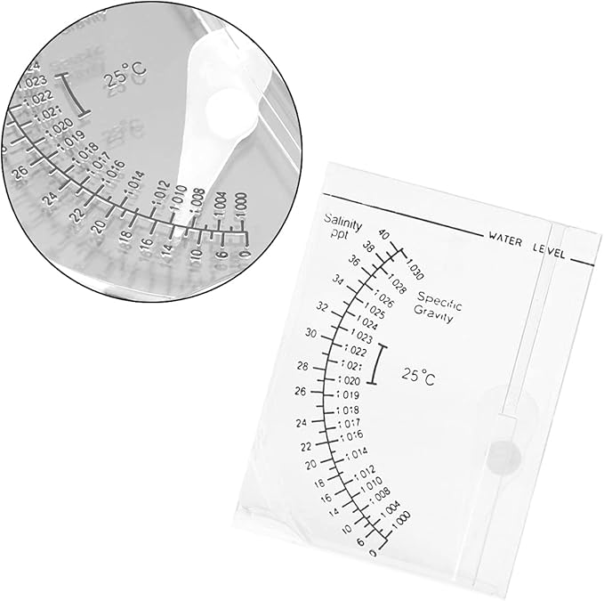 Salinity Hydrometer Salinity Tester Square Sea Hydrometer Salinity Measuring Device Salt Water Salinity Meter for Fish Tank Pond Saltwater Freshwater