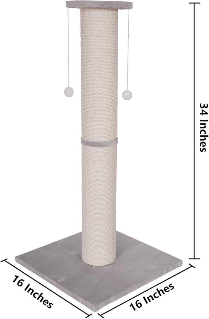 Cat Scratching Post-Scratching Post with Sisal Rope for Indoor Cats Large Cat Scratching Post sisal cat Scratcher Cute for Kitten Scratching Post(34 inch)