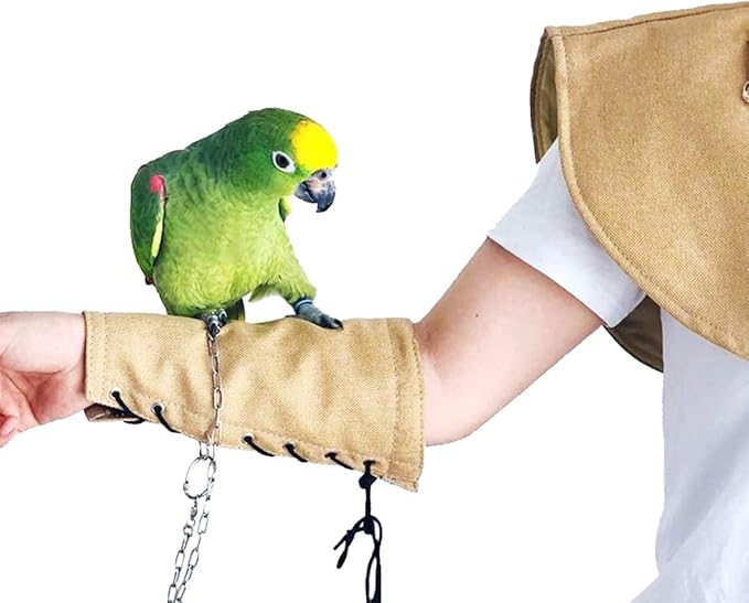 Bonaweite Pet Bird Shoulder Poop Protector, Anti-Bite Shoulder Pad Diaper Shawl for Parrot, Protective Anti-Scratch Arm Guard for Macaw African Budgies Parakeet Agapornis Fischeri Cockatiel Lovebird