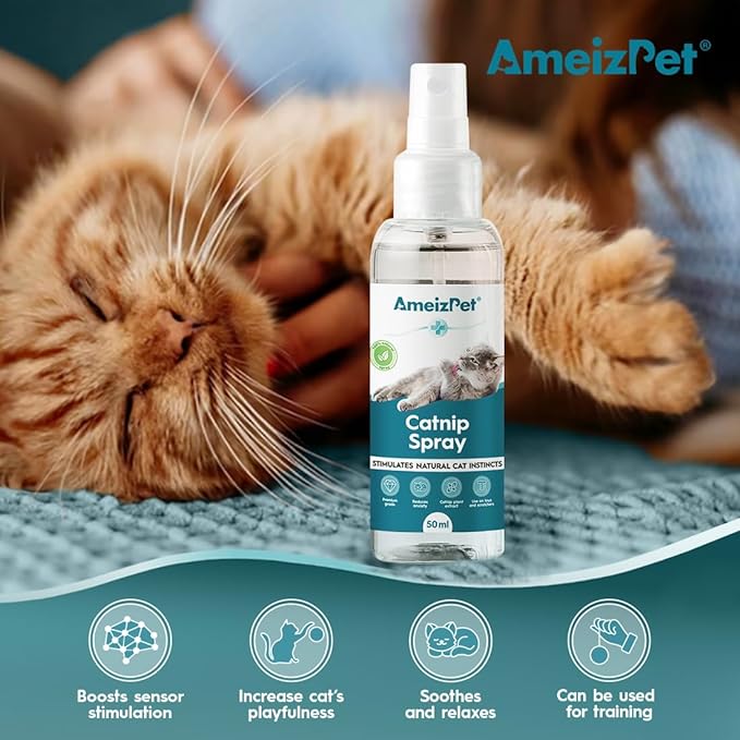 Catnip Spray for Cats, Cat Scratching Spray Mist, Transparent Cat & Kitten Behaviour Spray 50 ml (1.69 Oz)