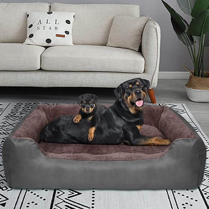 PUPPBUDD Dog Beds for Extra Large Dogs, Rectangle Washable Dog Bed Comfortable and Breathable Pet Sofa Warming Orthopedic Dog Bed for Jumbo Dogs