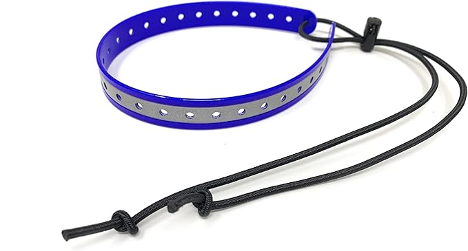 Replacement GPS eCollar with Adjustable Bungee, Multi-Hole Design, and Secure Toggle Closure for Small Dogs (Reflective Blue, Small Neck)