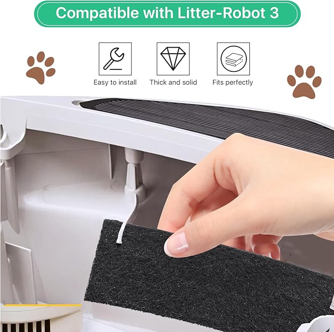 16 Pcs Carbon Filters, Activated Carbon Filters Compatible with Model 3, Thickened Litter-Robot Carbon Filters for Absorbs Odor