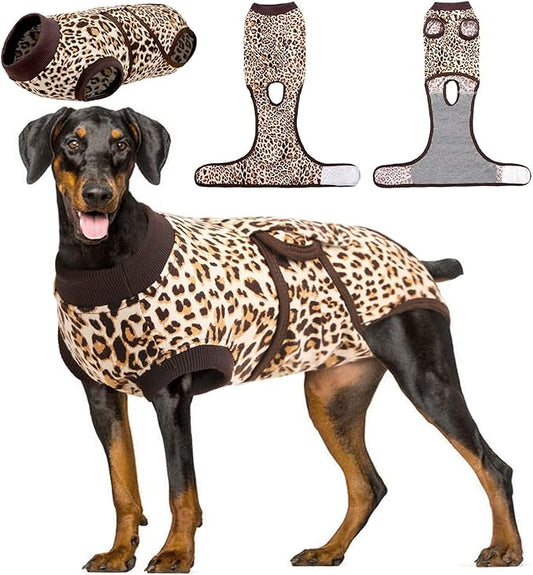 Kuoser Dog Surgery Recovery Suit, Recovery Suit for Female Male Dogs, Dog Onesie After Surgery Spay Neuter, Anti-Licking Pet Surgical Recovery Snugly Suit, Bodysuit for Abdominal Wounds Skin Disease