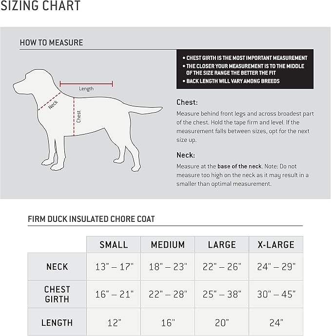 Carhartt Firm Duck Insulated Dog Chore Coat Black, Large