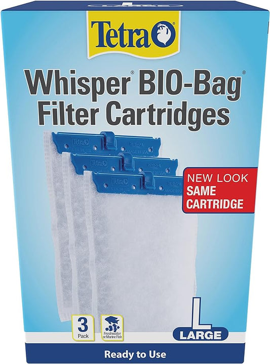 Tetra Whisper Bio-Bag Filter Cartridges For Aquariums - Ready To Use BLUE, Large, 3 Count (Pack of 1)