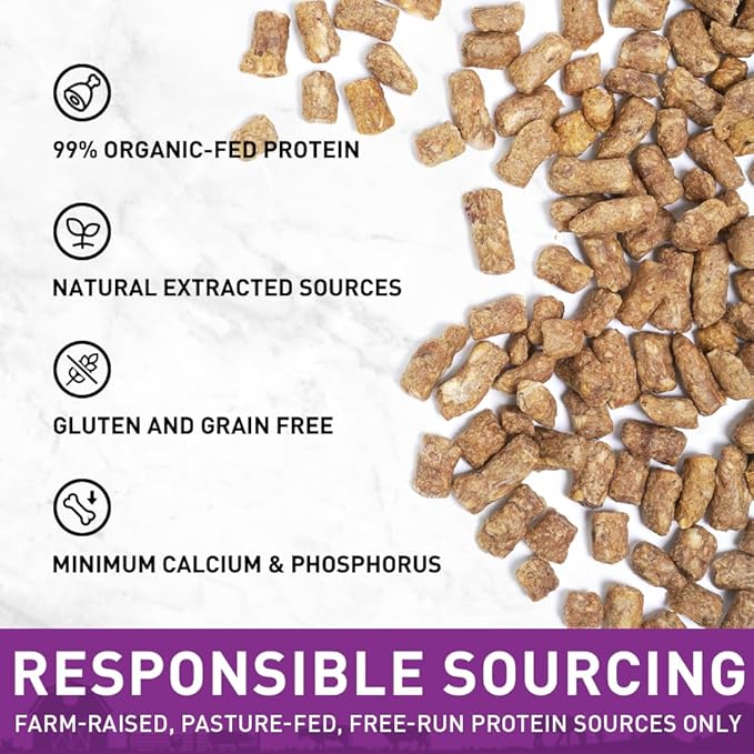 PURPOSE Freeze Dried Raw Cat Food, Turkey Mini Nibs Entree, 9 oz - High Protein, USA Made