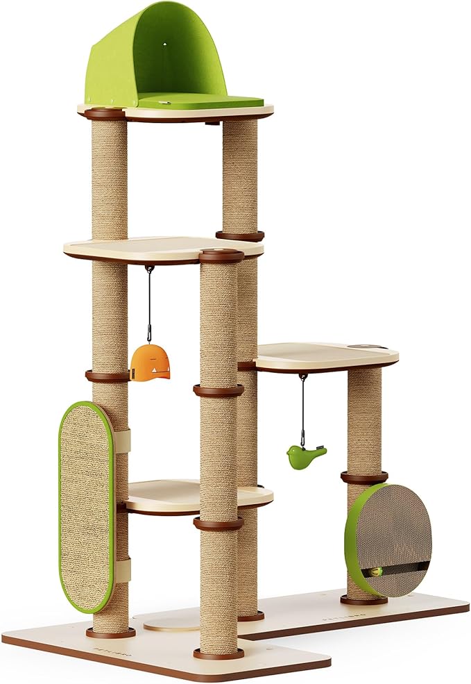 PETLIBRO Infinity Cat Tree Tower for Indoor Cats, Modular Design with Cat Bed, Toy, Felt Pads, Sisal Scratching Posts, 2-Second Setup, Sturdy Multi-Level Activity Center Cat Condo for Any Room