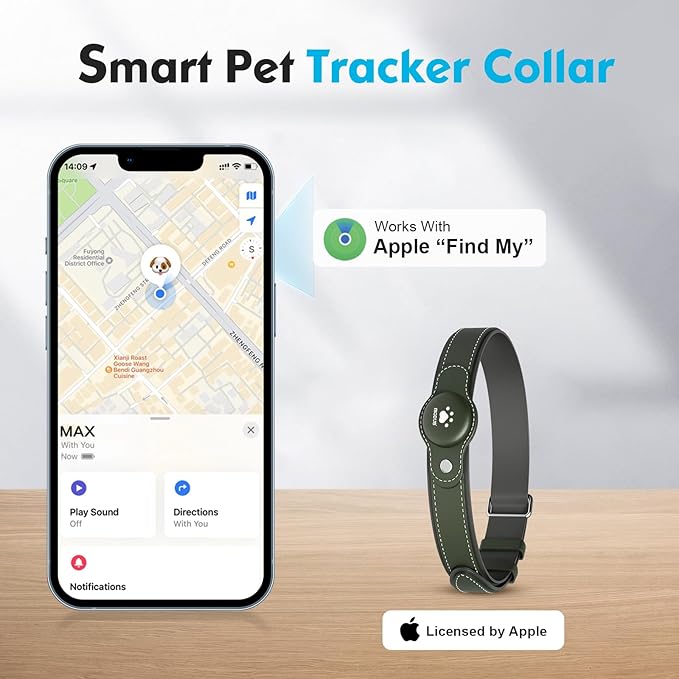 MODUS GPS Tracker for Dogs, 2 in 1 Pet Tracking Smart Collar (Only iOS), Real-time Location/No Monthly Fee/Unlimited Range GPS Tracker Dog Collar Tracking Devices for Small Medium Large Dogs