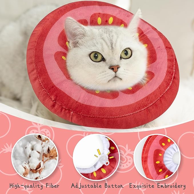 ANWA Adjustable Cat Cone Collar Soft, Cute Cat Recovery Collar, Cat Cones After Surgery for Kittens