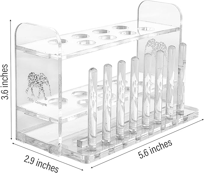 Aquarium Test Tube Holder, Handmade Rack, w/8 Slots and 8 Drying Poles for API and TC Glass Test Tubes