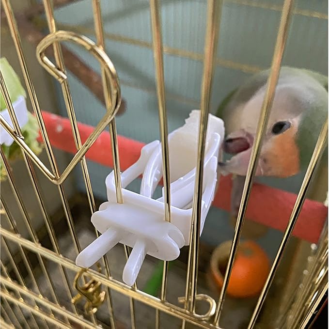 8pcs Bird Cage Food Holder, Parrot Fruit Vegitable Bracket, Pet Feeder Clip Accessory, for Budgie Parakeet Cockatoo Macaw Cockatiel Conure