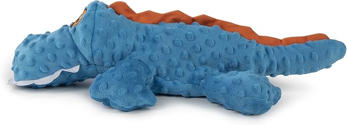 goDog Gators Squeaky Plush Dog Toy, Chew Guard Technology - Blue, Extra Large